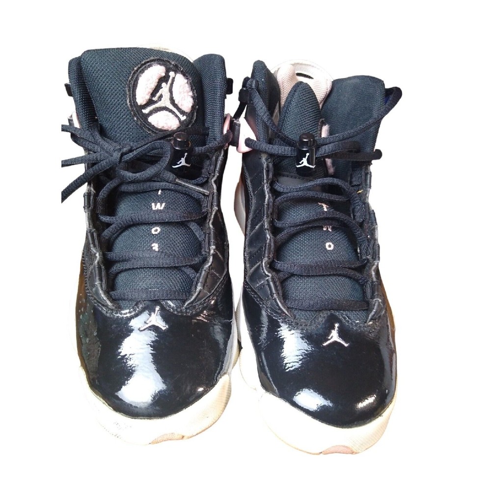 Nike Air Jordan 6 Rings Size 5.5Y Black Arctic Punch Pink White Shoes 323399 002